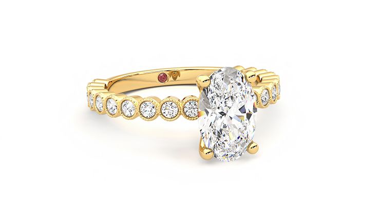Taylor & Hart Flourish Oval Engagement Ring 360 degree image 4