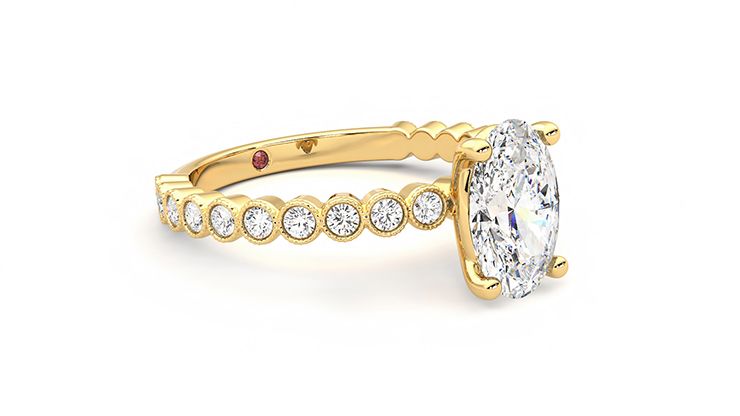 Taylor & Hart Flourish Oval Engagement Ring 360 degree image 6