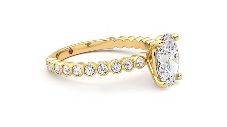 Taylor & Hart Flourish Oval Engagement Ring 360 degree image 7