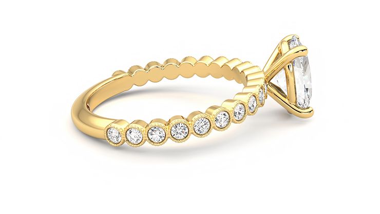 Taylor & Hart Flourish Oval Engagement Ring 360 degree image 10