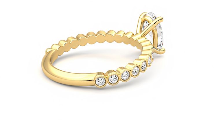 Taylor & Hart Flourish Oval Engagement Ring 360 degree image 12