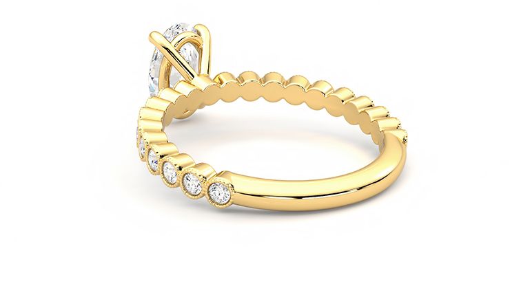 Taylor & Hart Flourish Oval Engagement Ring 360 degree image 17