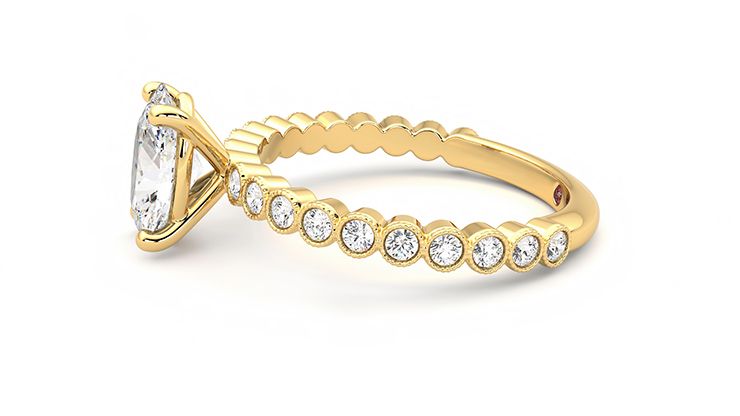 Taylor & Hart Flourish Oval Engagement Ring 360 degree image 21