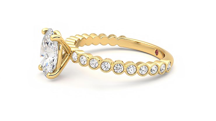 Taylor & Hart Flourish Oval Engagement Ring 360 degree image 22