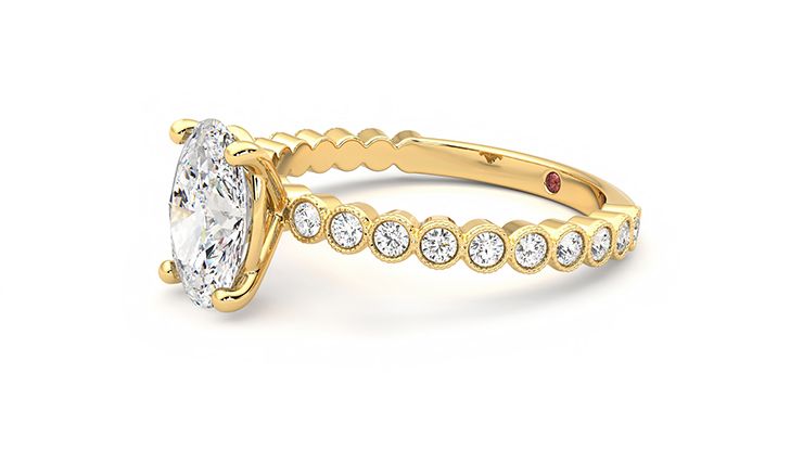 Taylor & Hart Flourish Oval Engagement Ring 360 degree image 23