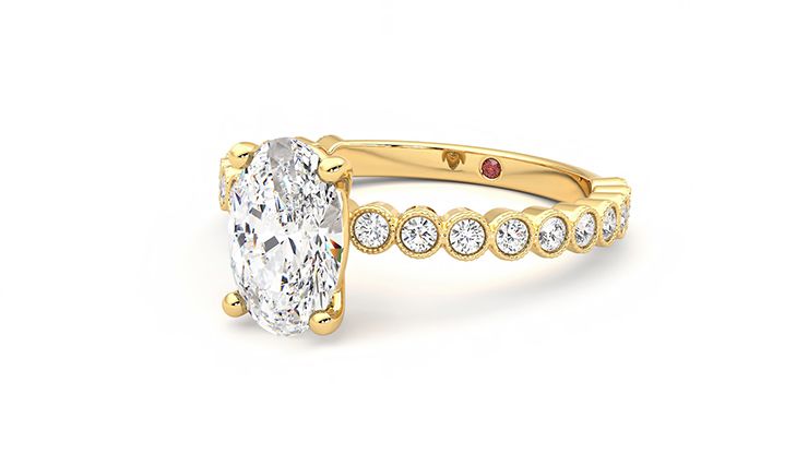 Taylor & Hart Flourish Oval Engagement Ring 360 degree image 25