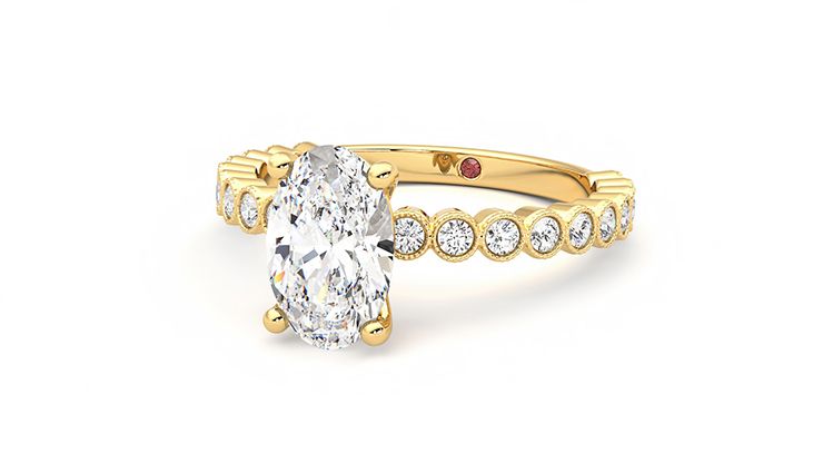 Taylor & Hart Flourish Oval Engagement Ring 360 degree image 26