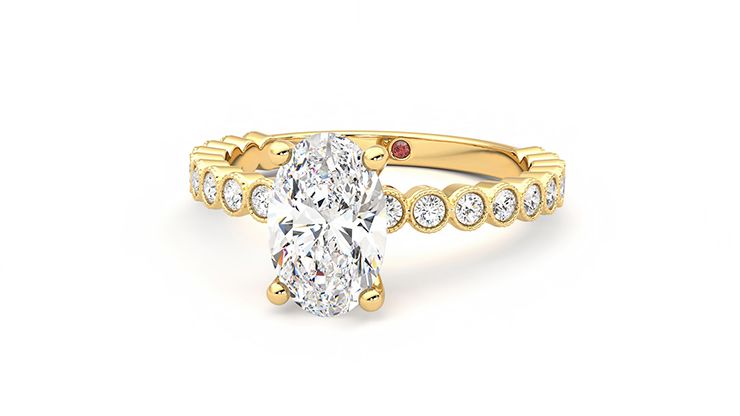 Taylor & Hart Flourish Oval Engagement Ring 360 degree image 27
