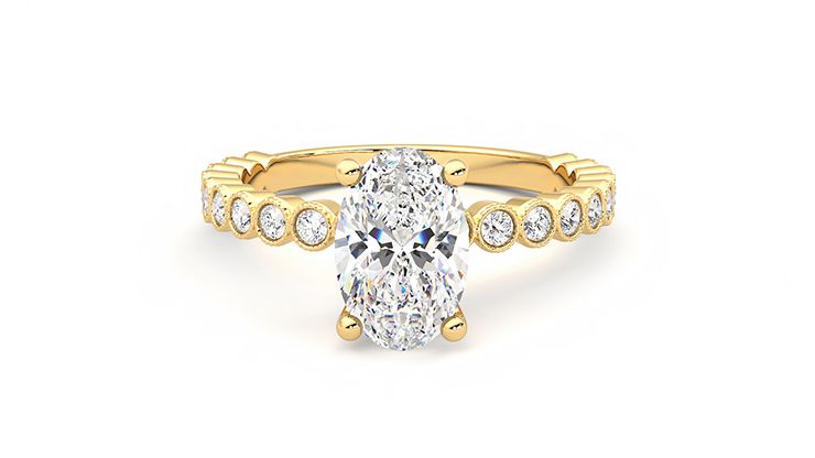 Taylor & Hart Flourish Oval Engagement Ring 360 degree image 29