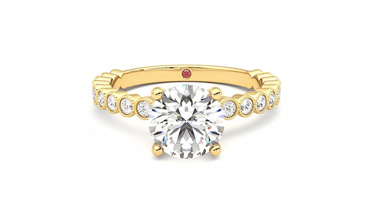 Taylor & Hart Flourish Round Engagement Ring 360 degree image 0