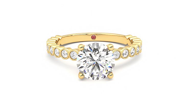 Taylor & Hart Flourish Round Engagement Ring 360 degree image 1
