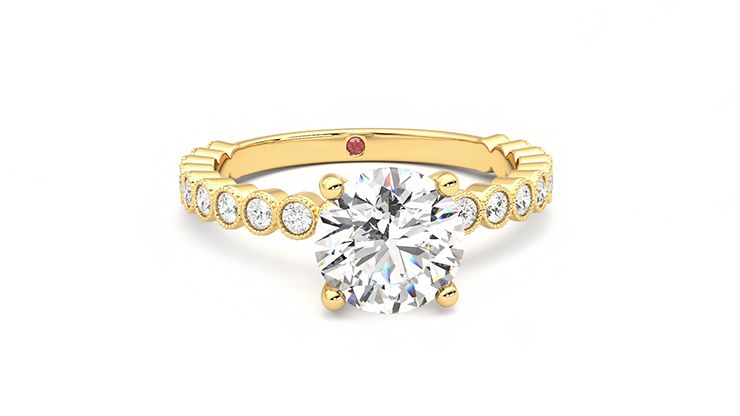 Taylor & Hart Flourish Round Engagement Ring 360 degree image 2