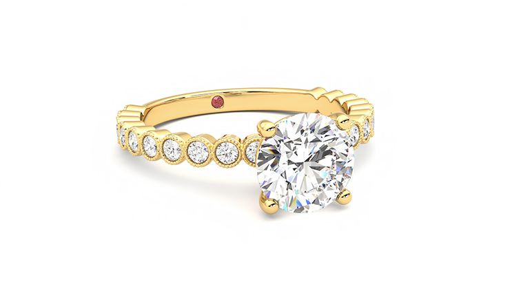 Taylor & Hart Flourish Round Engagement Ring 360 degree image 4