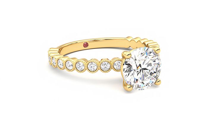 Taylor & Hart Flourish Round Engagement Ring 360 degree image 5