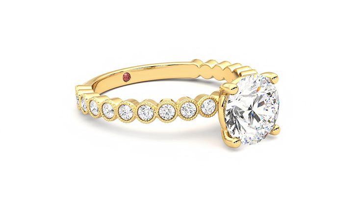 Taylor & Hart Flourish Round Engagement Ring 360 degree image 6