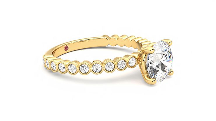 Taylor & Hart Flourish Round Engagement Ring 360 degree image 7
