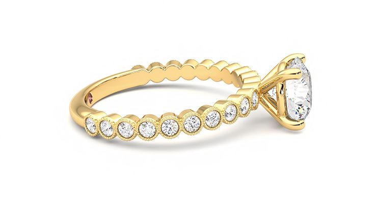 Taylor & Hart Flourish Round Engagement Ring 360 degree image 9