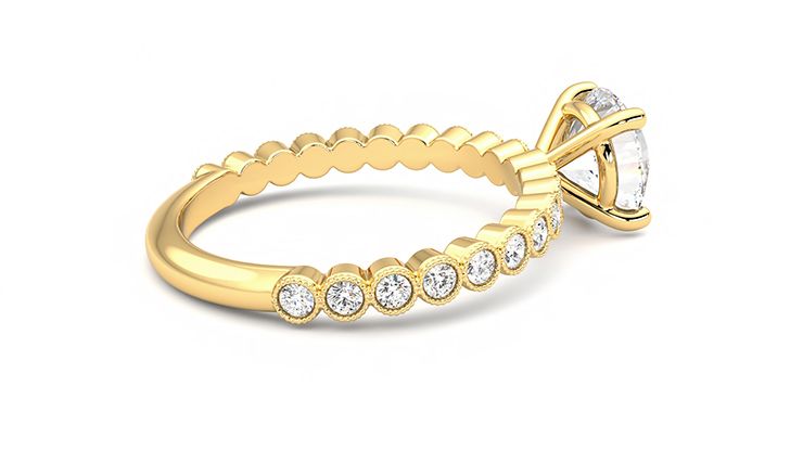 Taylor & Hart Flourish Round Engagement Ring 360 degree image 11