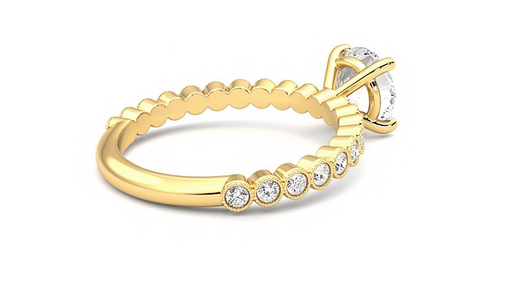 Taylor & Hart Flourish Round Engagement Ring 360 degree image 12