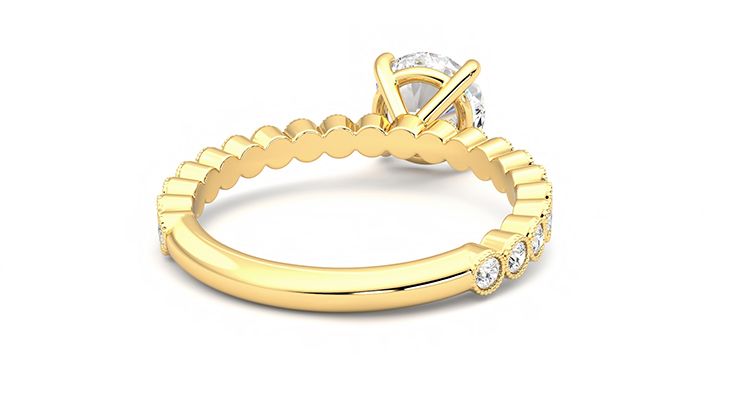 Taylor & Hart Flourish Round Engagement Ring 360 degree image 14