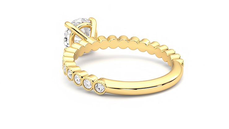 Taylor & Hart Flourish Round Engagement Ring 360 degree image 17
