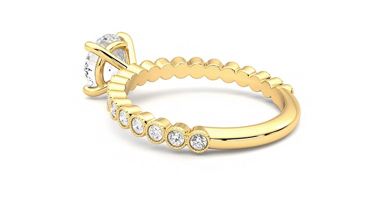 Taylor & Hart Flourish Round Engagement Ring 360 degree image 18