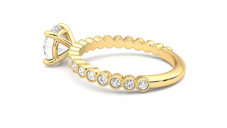 Taylor & Hart Flourish Round Engagement Ring 360 degree image 19