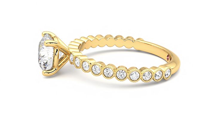 Taylor & Hart Flourish Round Engagement Ring 360 degree image 21