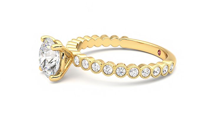 Taylor & Hart Flourish Round Engagement Ring 360 degree image 22