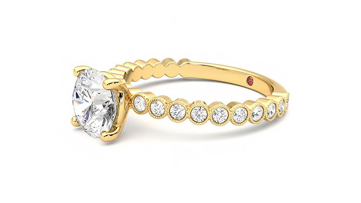 Taylor & Hart Flourish Round Engagement Ring 360 degree image 23