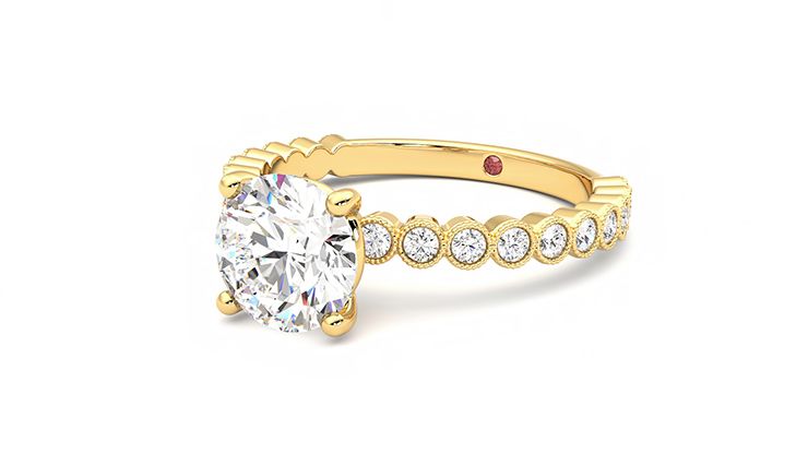 Taylor & Hart Flourish Round Engagement Ring 360 degree image 25