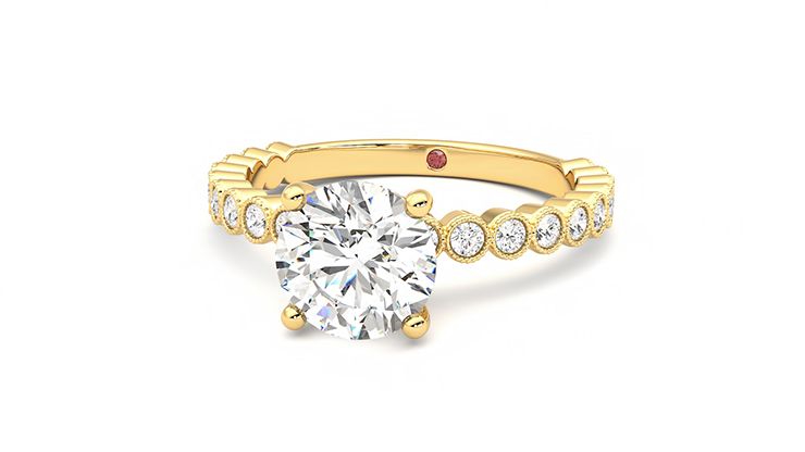 Taylor & Hart Flourish Round Engagement Ring 360 degree image 27