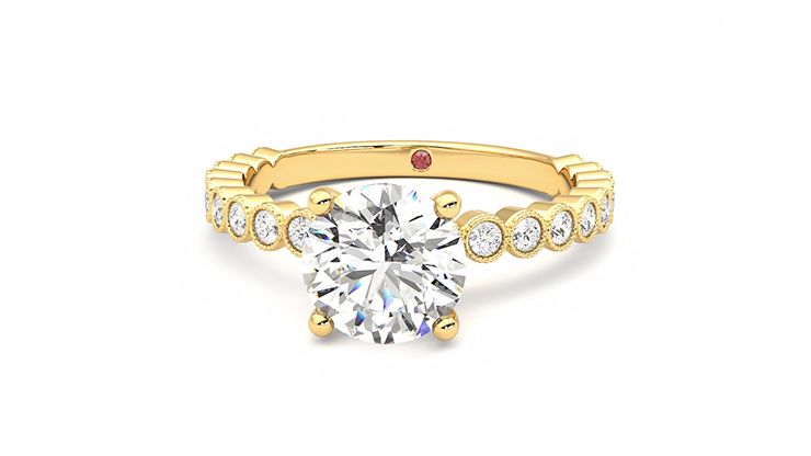 Taylor & Hart Flourish Round Engagement Ring 360 degree image 28