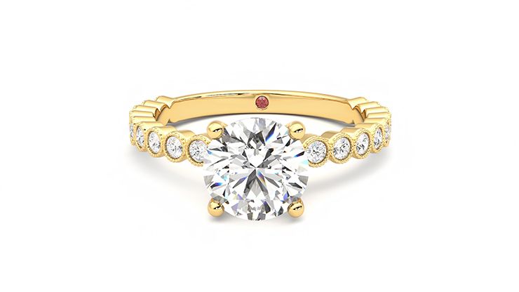 Taylor & Hart Flourish Round Engagement Ring 360 degree image 29