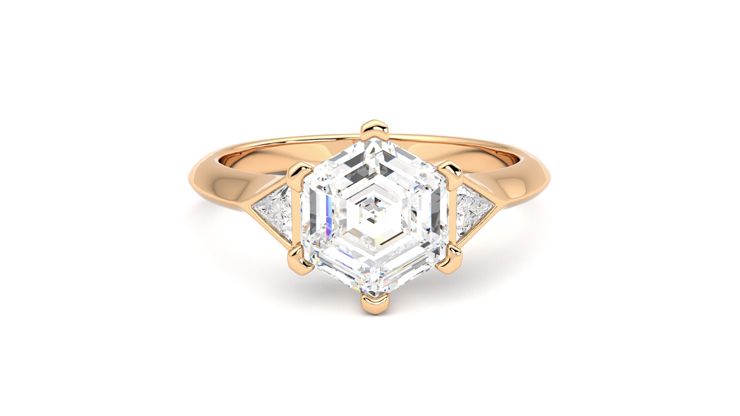 Taylor & Hart Gossamer Hexagonal Engagement Ring 360 degree image 1