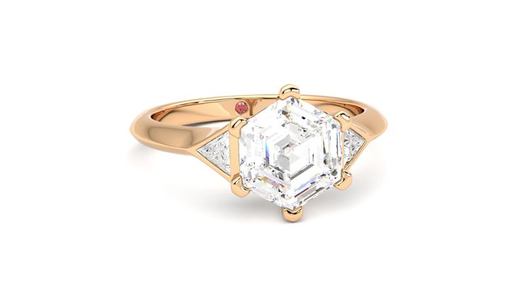 Taylor & Hart Gossamer Hexagonal Engagement Ring 360 degree image 3