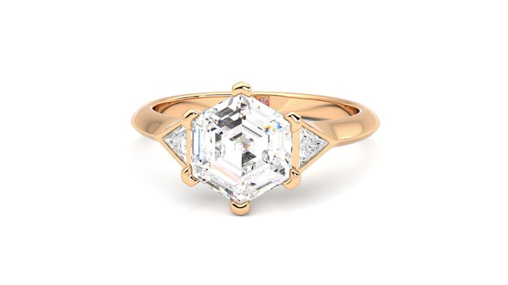 Taylor & Hart Gossamer Hexagonal Engagement Ring 360 degree image 28