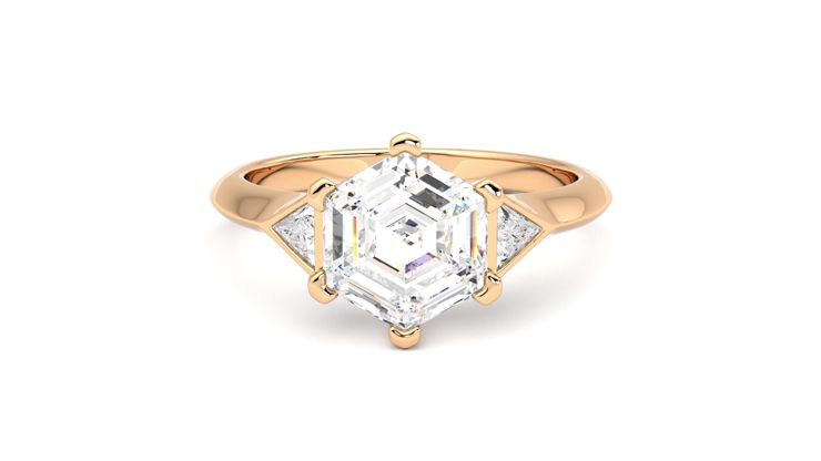 Taylor & Hart Gossamer Hexagonal Engagement Ring 360 degree image 29