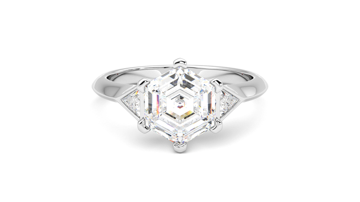 Taylor & Hart Gossamer Hexagonal Engagement Ring 360 degree image 0