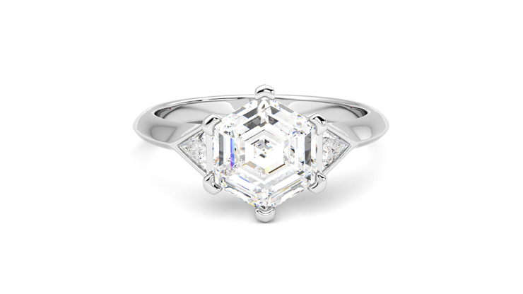 Taylor & Hart Gossamer Hexagonal Engagement Ring 360 degree image 1