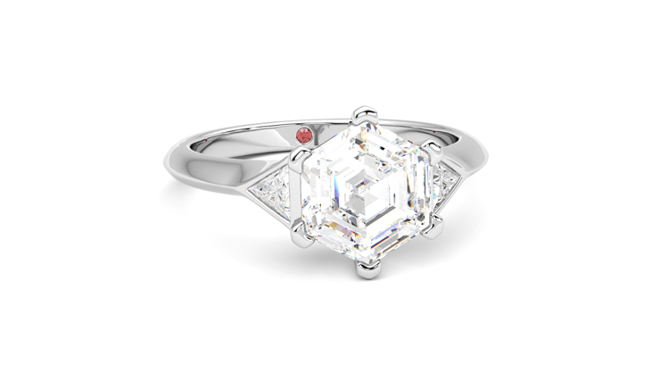 Taylor & Hart Gossamer Hexagonal Engagement Ring 360 degree image 3