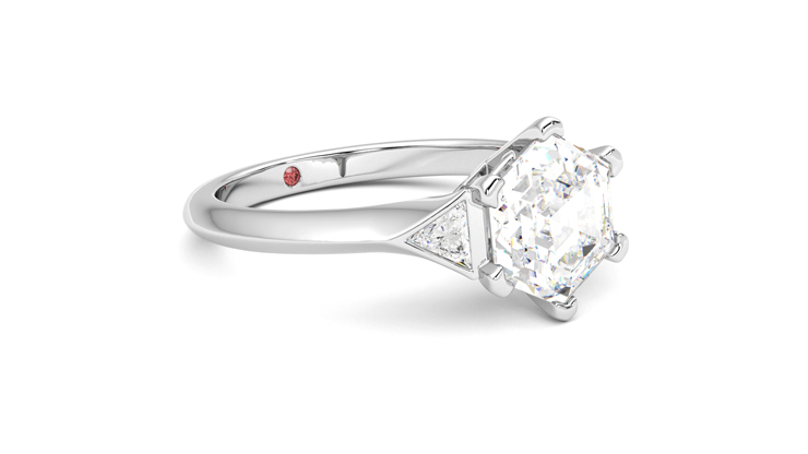 Gossamer | Platinum trilogy style engagement ring | Taylor & Hart