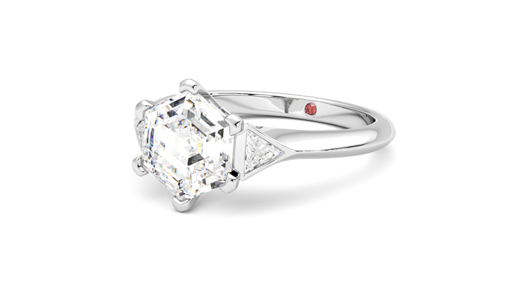 Taylor & Hart Gossamer Hexagonal Engagement Ring 360 degree image 25