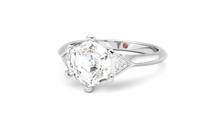 Taylor & Hart Gossamer Hexagonal Engagement Ring 360 degree image 26