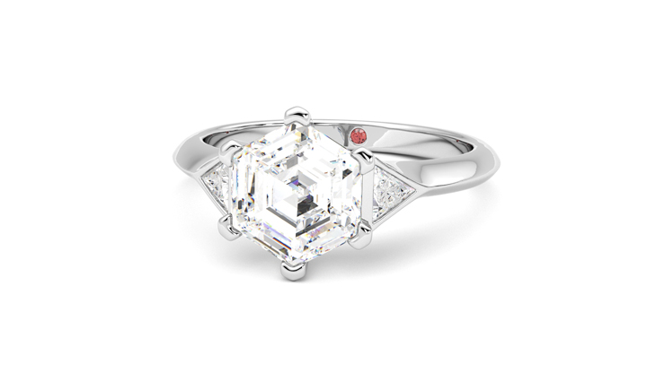 Taylor & Hart Gossamer Hexagonal Engagement Ring 360 degree image 27