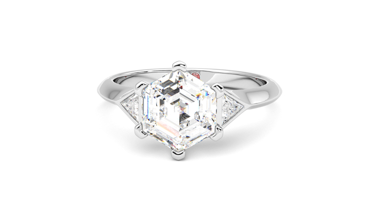 Taylor & Hart Gossamer Hexagonal Engagement Ring 360 degree image 28