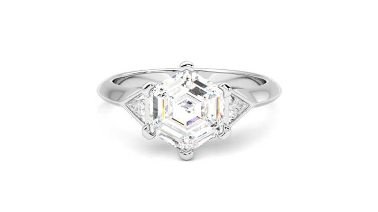 Taylor & Hart Gossamer Hexagonal Engagement Ring 360 degree image 29