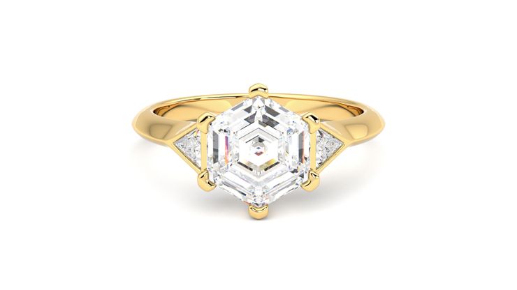 Taylor & Hart Gossamer Hexagonal Engagement Ring 360 degree image 0