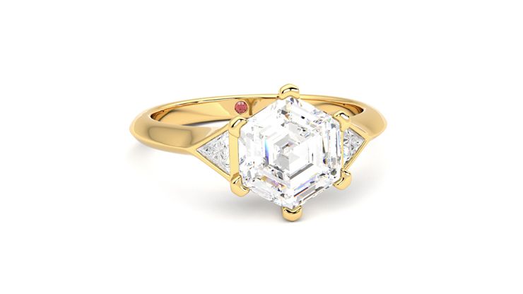 Taylor & Hart Gossamer Hexagonal Engagement Ring 360 degree image 3