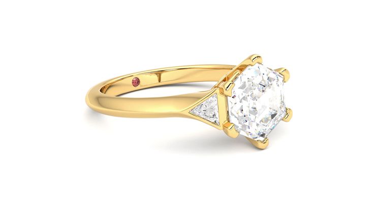 Taylor & Hart Gossamer Hexagonal Engagement Ring 360 degree image 6